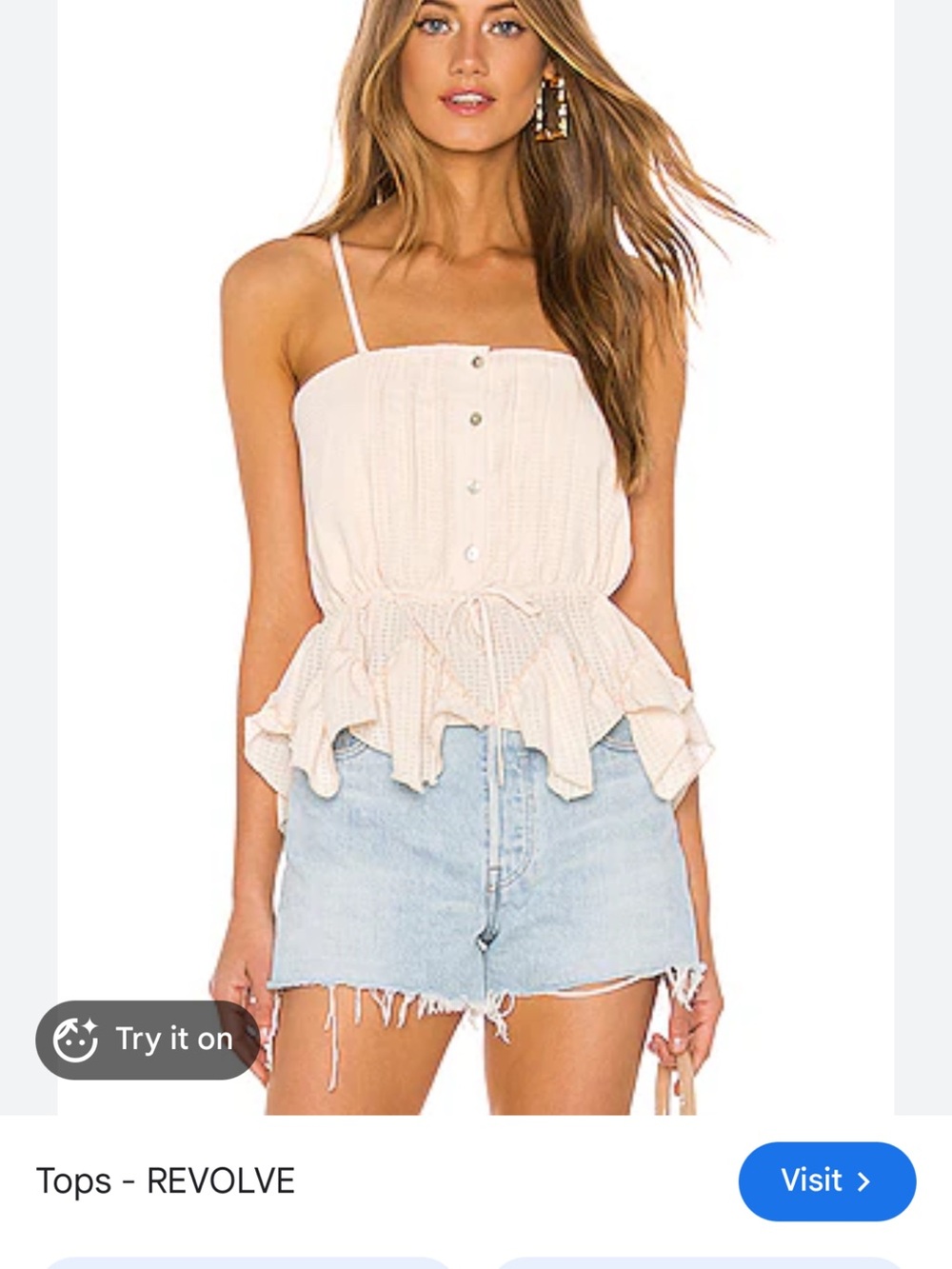 Tularosa NWT Cream Ruffle Cami Top